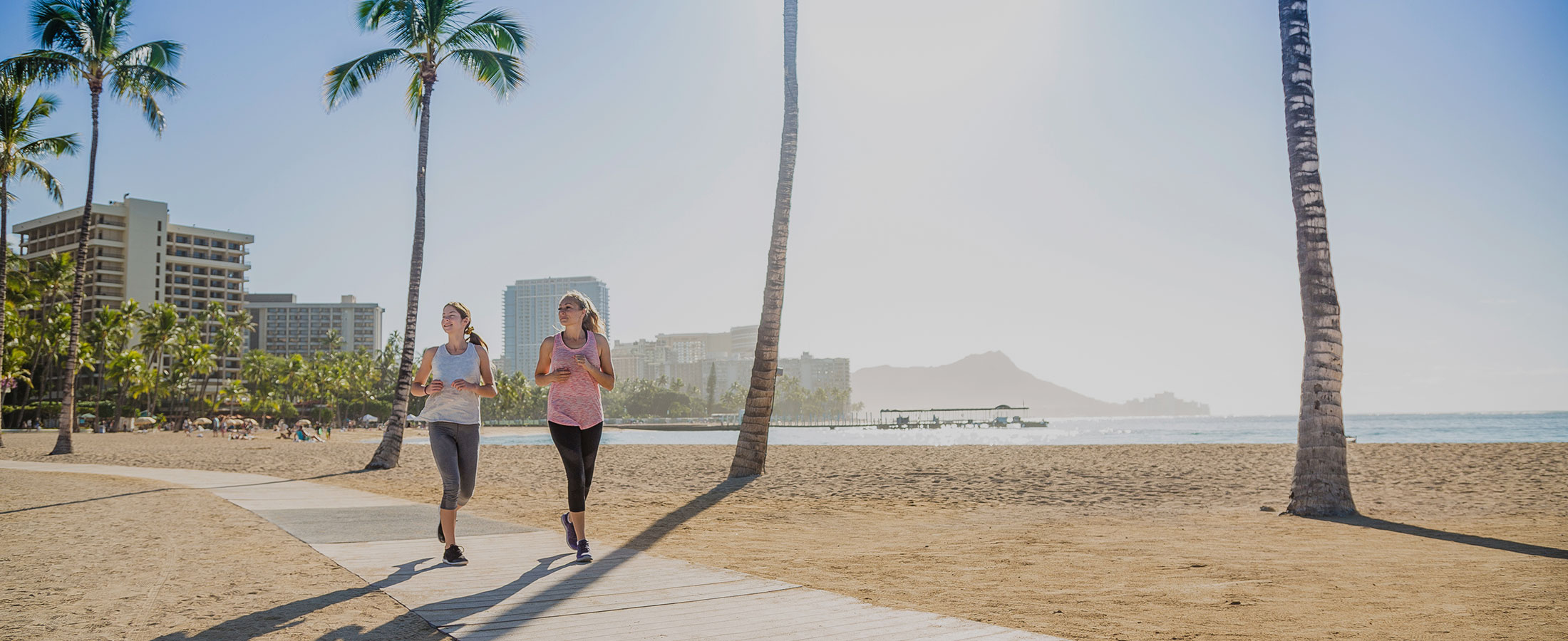image of people exercising on Hawaii beach