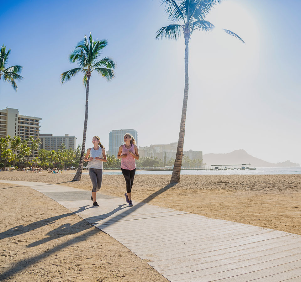 image of people exercising on Hawaii beach